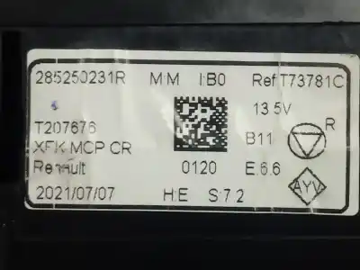 Peça sobressalente para automóvel em segunda mão comando de sofagem (chauffage / ar condicionado)  por renault kangoo d/k9k b8 referências oem iam 285250231r  