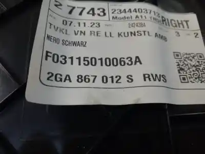 Автозапчасти б/у обивка передней правой двери за volkswagen t-roc (d11) life ссылки oem iam 2ga867012s  
