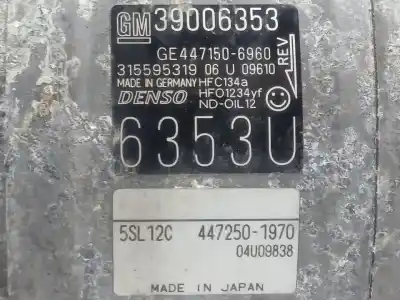 Second-hand car spare part air conditioning compressor for opel corsa e 120 aniversario oem iam references 39006353  
