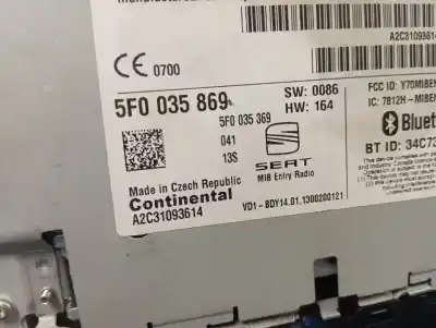 Peça sobressalente para automóvel em segunda mão sistema de áudio / rádio cd por seat leon (5f1) reference referências oem iam 5f0035869  
