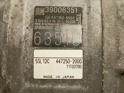 Second-hand car spare part air conditioning compressor for opel corsa e business oem iam references 39006351  