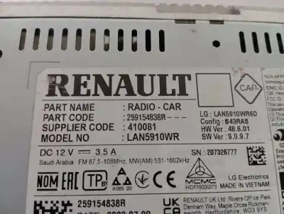 Second-hand car spare part multifunction display for dacia duster ii anniversary oem iam references 259154838r  