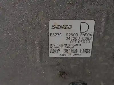 Second-hand car spare part air conditioning compressor for nissan leaf 2.zero oem iam references 926003nf0a  