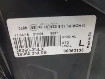 Second-hand car spare part left headlight for nissan leaf 2.zero oem iam references 260603nl0b  