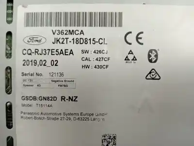 Pezzo di ricambio per auto di seconda mano impianto audio / radio cd per ford transit custom kombi 310 l1 riferimenti oem iam jk2t18d815cl  