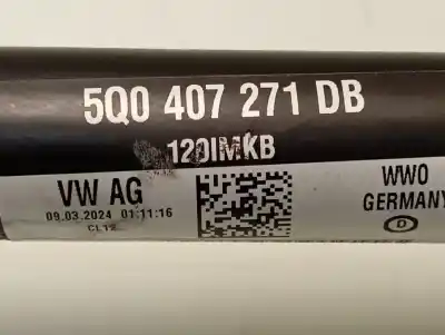 Pièce détachée automobile d'occasion transmission avant gauche pour volkswagen t-roc (d11) basis références oem iam 5q0407271db  