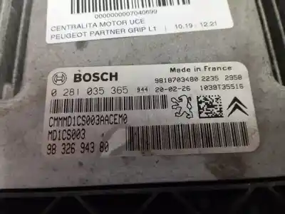Second-hand car spare part ecu engine control for peugeot partner grip l1 oem iam references 9832694380  