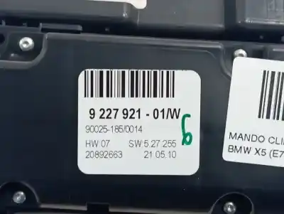 Second-hand car spare part climate control for bmw x5 (e70) xdrive30d oem iam references 922792101w  