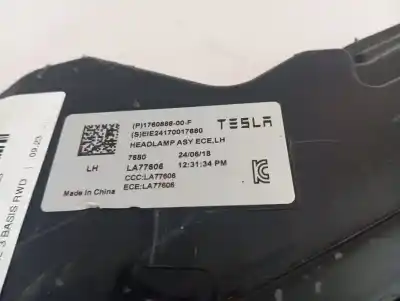 Pezzo di ricambio per auto di seconda mano faro anteriore sinistro per tesla model 3 basis rwd riferimenti oem iam 176088800f  