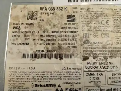 Peça sobressalente para automóvel em segunda mão módulo / sistema de navegação gps por cupra formentor (km7) basis referências oem iam 5fa035862k  
