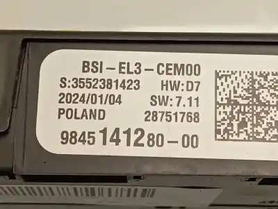 Second-hand car spare part fuse box unit for citroen jumpy fugón club xl oem iam references 9845141280  