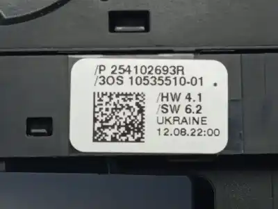 Second-hand car spare part left front power window switch for renault arkana (eu version) h5he4 oem iam references 254102693r  