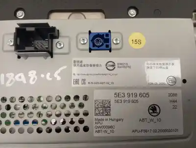 Автозапчасти б/у многофункциональный дисплей за skoda octavia combi (nx5) dnpa ссылки oem iam 5e3919605  