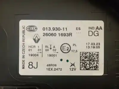 Second-hand car spare part left headlight for renault captur ii techno oem iam references 260601693r  