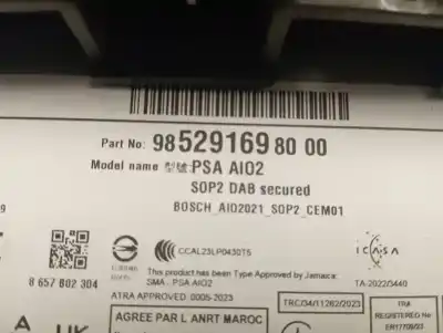 Second-hand car spare part multifunction display for opel combo life basis oem iam references 9852916980  