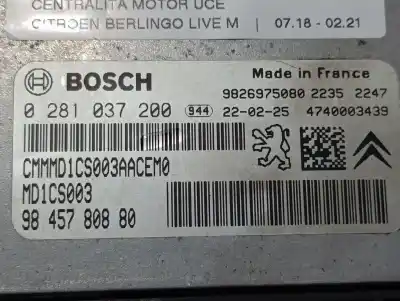 Автозапчасти б/у блок управления двигателем за citroen berlingo furgón yh01 75 kw ссылки oem iam 9826975080   Автозапчасти б/у блок управления двигателем за citroen berlingo furgón yh01 75 kw ссылки oem iam 9826975080