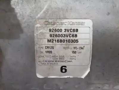 Second-hand car spare part air conditioning compressor for nissan note acenta oem iam references 926003vc6b  