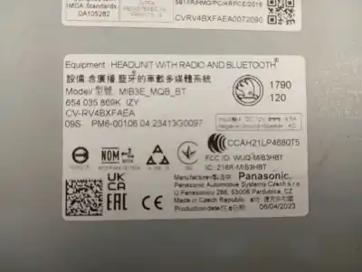 Pezzo di ricambio per auto di seconda mano display multifunzione per skoda scala (nw) design 115 cv / 85 kw riferimenti oem iam 654035869k  