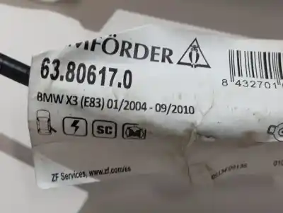 Peça sobressalente para automóvel em segunda mão elevador de vidros traseiro direito por bmw x3 (e83) xdrive 20i referências oem iam 69259662  