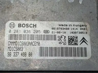 Second-hand car spare part ecu engine control for peugeot partner asphalt l1 oem iam references 0281036205  