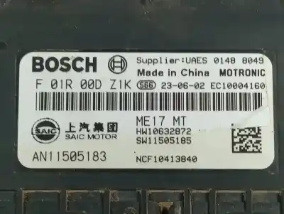 Second-hand car spare part ecu engine control for mg zs comfort oem iam references f01r00dz1k  