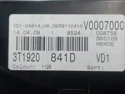 Peça sobressalente para automóvel em segunda mão quadrante por skoda suberb (3t4) 2.0 comfort referências oem iam 3t1920841d  