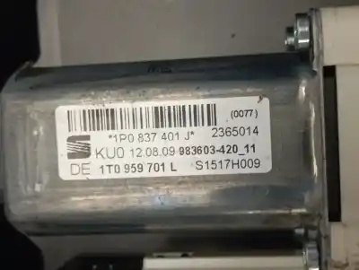 Second-hand car spare part driver left window regulator for seat leon (1p1) reference oem iam references 1t0959701l  