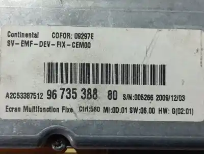 Second-hand car spare part multifunction display for citroen c3 picasso exclusive oem iam references a2c53387512  