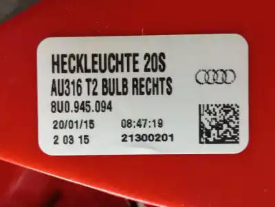 Автозапчастина б/у правий ліхтар для audi q3 (8ug) basis quattro посилання на oem iam 8u0945094  