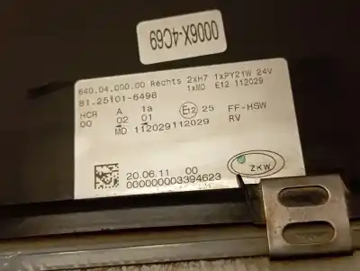 Second-hand car spare part right headlight for man tgx 18.400 oem iam references 81251016498  