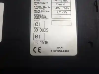 Second-hand car spare part full normal heating for man tgx 18.400 oem iam references 81619006409  