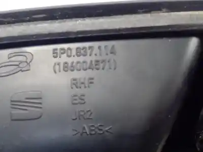 Peça sobressalente para automóvel em segunda mão puxador interior dianteiro direito por seat leon (1p1) reference referências oem iam 5p0837114  