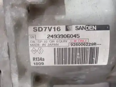 Peça sobressalente para automóvel em segunda mão compressor de ar condicionado a/a a/c por dacia duster ambiance 4x2 referências oem iam 926006229r  