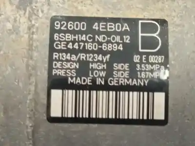 Peça sobressalente para automóvel em segunda mão compressor de ar condicionado a/a a/c por renault captur ii intens referências oem iam 926004eb0a  