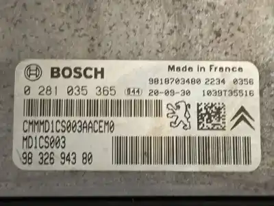 Second-hand car spare part ecu engine control for peugeot partner pro l1 oem iam references 9832694380  