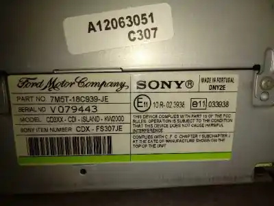 Peça sobressalente para automóvel em segunda mão sistema de áudio / rádio cd por ford focus lim. (cb4) trend referências oem iam 7m5t18c939je  
