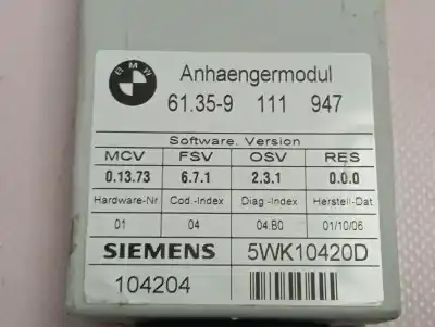 Pezzo di ricambio per auto di seconda mano modulo elettronico per bmw x5 (e70) 3.0d riferimenti oem iam 61359111947  