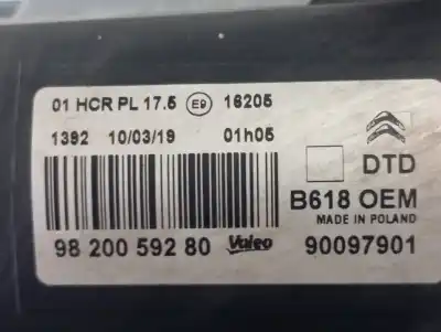 Peça sobressalente para automóvel em segunda mão farol / farolim direito por citroen c3 feel referências oem iam 9820059280  