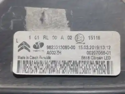 Second-hand car spare part front left headlight for citroen c3 feel oem iam references 9823313080  