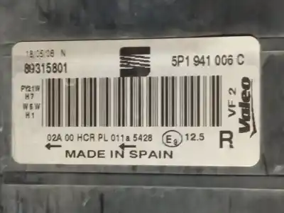 Peça sobressalente para automóvel em segunda mão farol / farolim direito por seat leon (1p1) reference referências oem iam 5p1941006e  5p1941006c