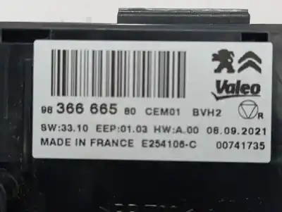 Second-hand car spare part electronic module for citroen c3 comercial oem iam references 9836666580  
