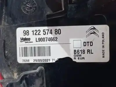 Second-hand car spare part left tailgate light for citroen c3 comercial oem iam references 9812257480  