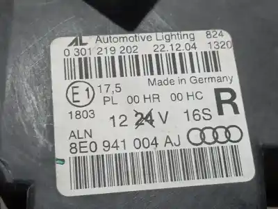 Second-hand car spare part right headlight for audi a4 avant (8e) 2.0 tdi oem iam references 8e0941004aj  0301219202