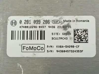 Second-hand car spare part electronic module for ford transit furgón (tts) 350 l2 trail oem iam references 2598311 kv6a5h298cf 0281039286
