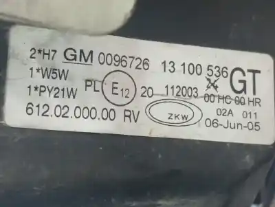 Second-hand car spare part right headlight for opel corsa c corsavan oem iam references 93177647 13100536 0096726 - 93188580