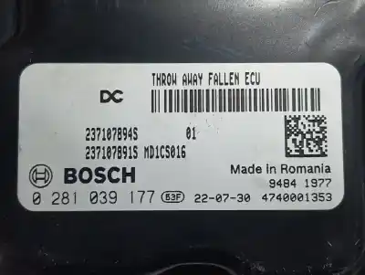 Peça sobressalente para automóvel em segunda mão centralina de motor uce por renault kangoo iii authentic referências oem iam 237107894s  0281039177
