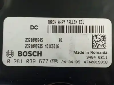 Peça sobressalente para automóvel em segunda mão centralina de motor uce por renault kangoo iii authentic referências oem iam 237109894s  0281039677