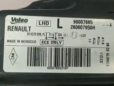 Second-hand car spare part left headlight for dacia dokker essential oem iam references 260607950r  