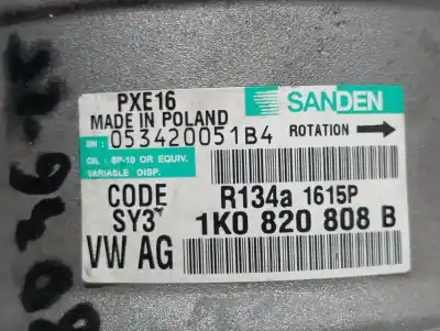 Peça sobressalente para automóvel em segunda mão compressor de ar condicionado a/a a/c por audi a3 (8p) 1.6 tdi ambiente referências oem iam 1k0820808b  