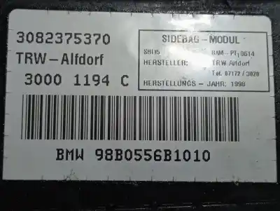 Second-hand car spare part front left side airbag for bmw 3 compact (e36) 316 i oem iam references 72128237537  3082375370